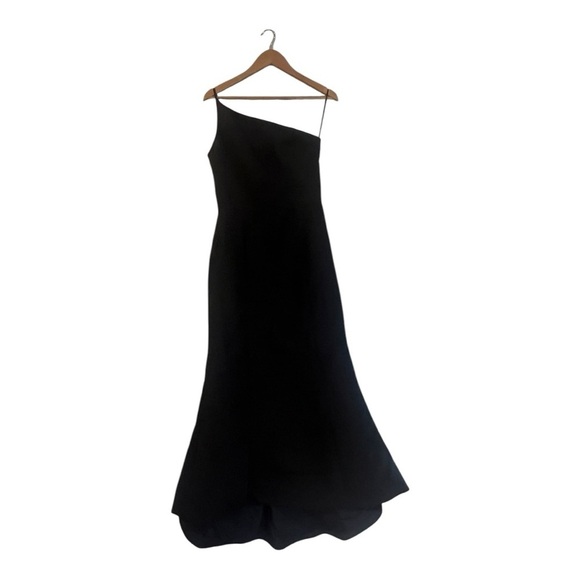 Amsale One Shoulder Black Dress - Picture 1 of 6